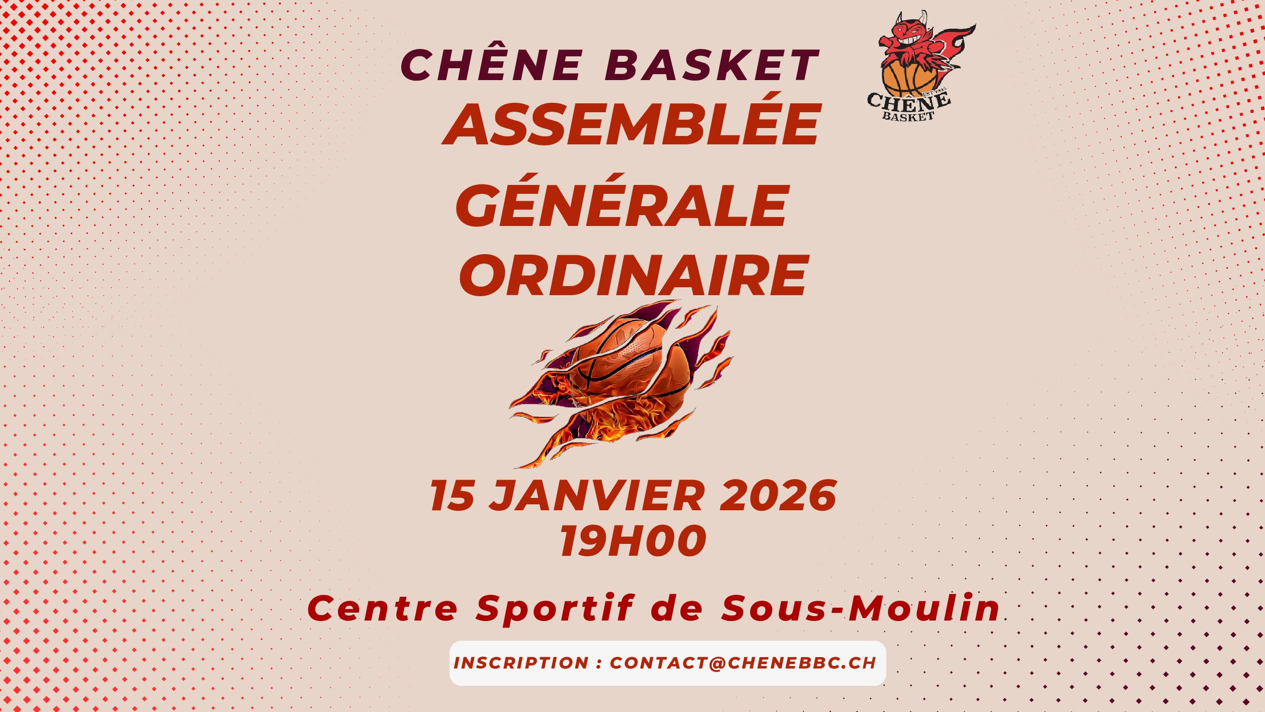 Convocation Assemblée générale ordinaire 15.01.2026